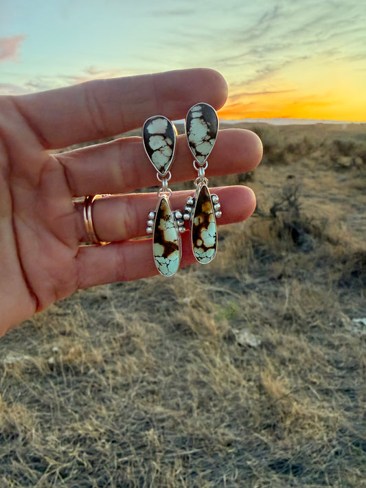 Natural moon river earrings
