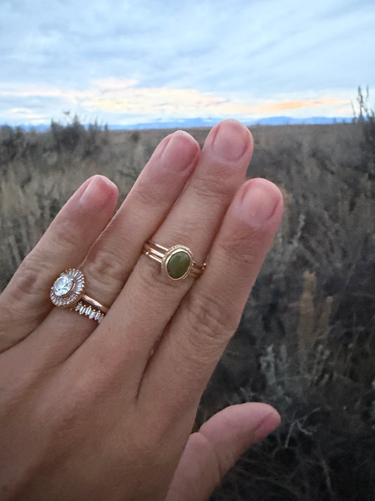 Green lady stackers - size 8